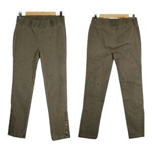 Soft Surroundings Metro Denim Snap Ankle Army Green‎ Pants